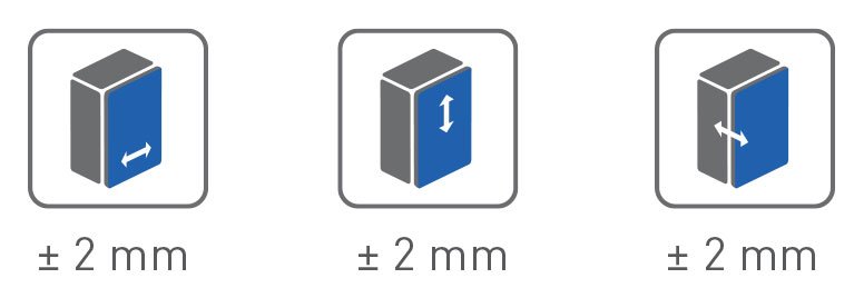 Reguliavimas: 2-2-2mm