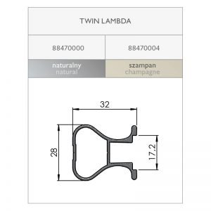 Rankenos profilis TWIN LAMBDA