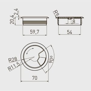 Lizdas laidams plastikinis Ø60